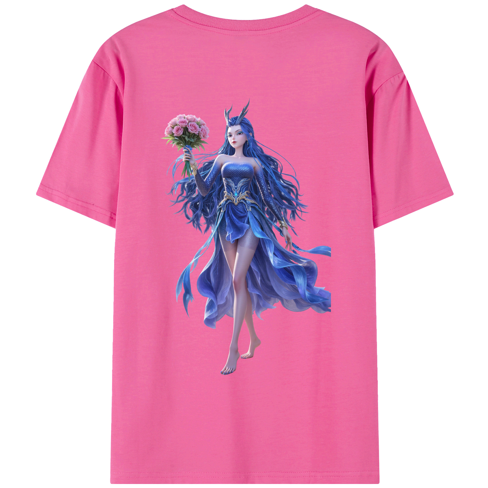 （画像用） Ne Zha 2 ナタ 魔童の大暴れ レディース半袖Tシャツ(バックプリント)